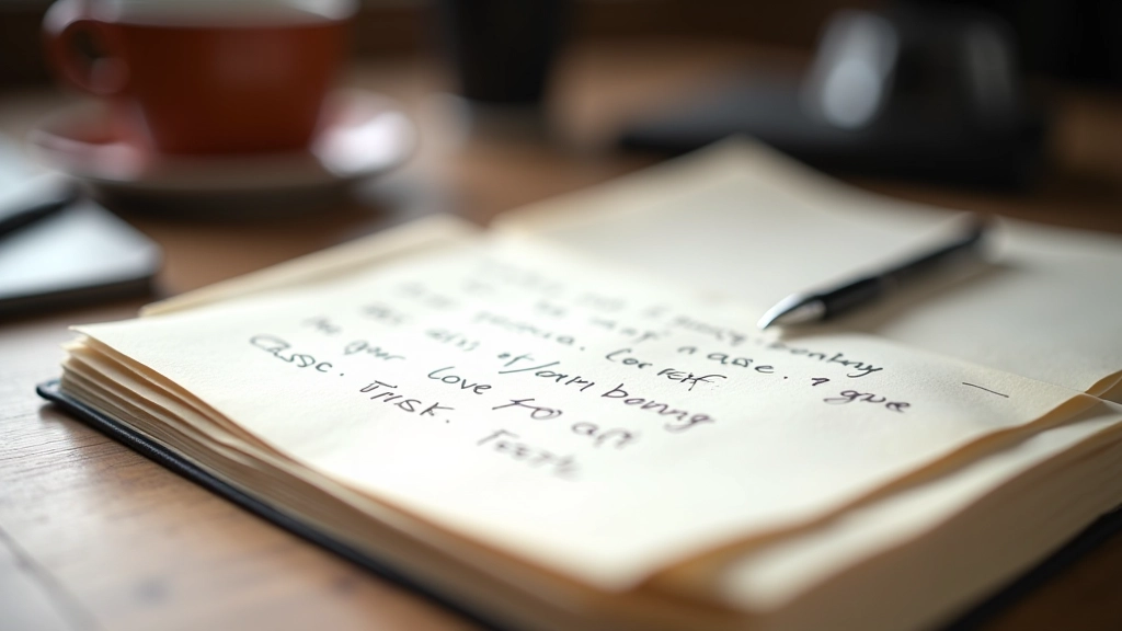 Notepad with detective case notes and suspect profiles written down with organized handwriting