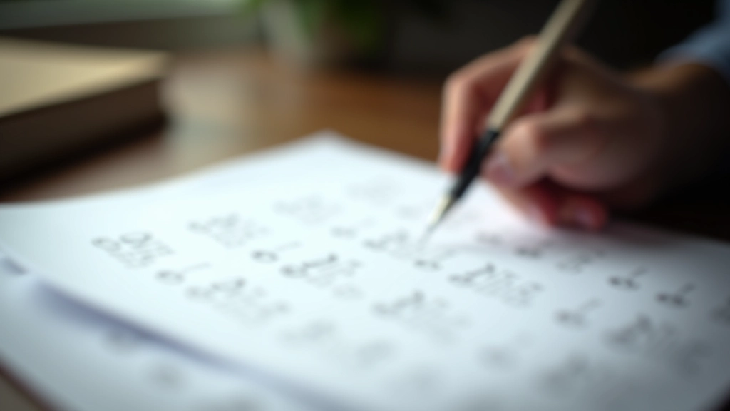 Close-up of answer sheets with multiple choice options and scoring grid visible